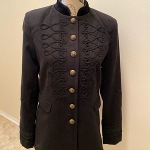 Free Generation Black Velvet-trim band jacket